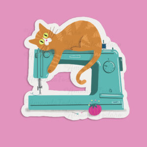 Sewing with Cats Sticker